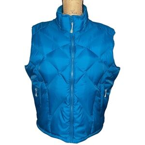 Cabela’s Women’s Teal Blue Quilted Goose Down Full-Zip Puffer Vest Jacket